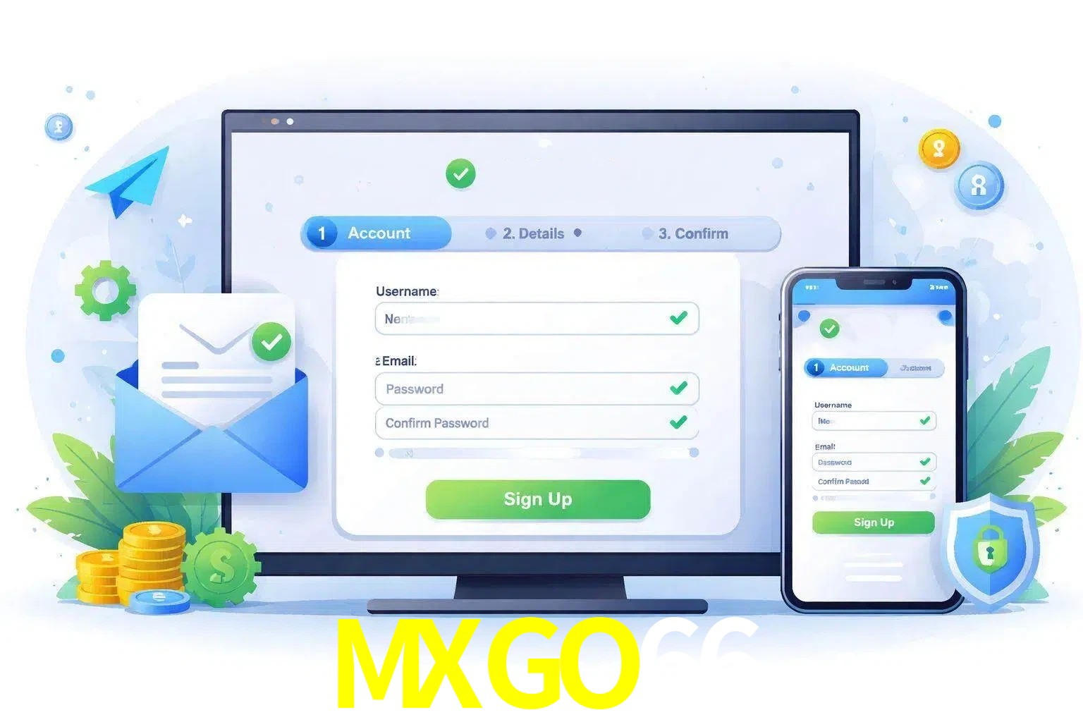 Registro de nuevo usuario y configuración de cuenta MXGO66